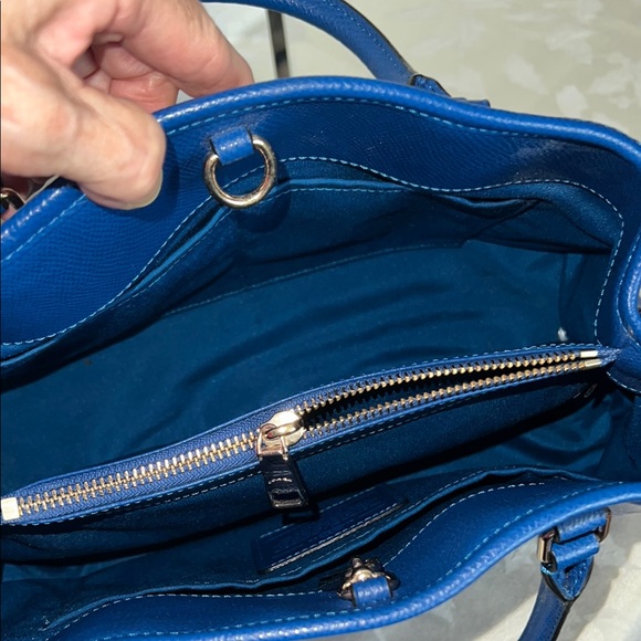 VINTAGE COACH MARGOT Blue Leather 2 Way Satchel - Picture 6 of 13